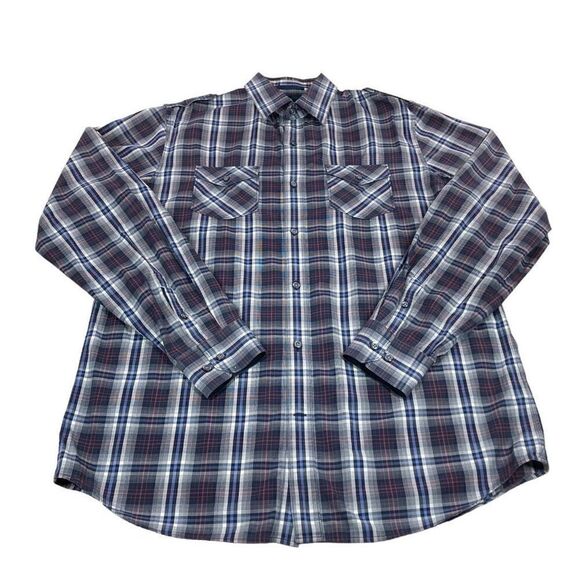 Banana‎ Republic Shirt Mens 16-16.5 Tall Large Plaid Long Sleeve Button Down - Picture 1 of 9